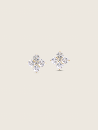 Mini Crystal Hydrangea Stud Earrings