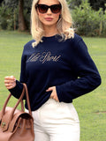 Old Sport Crew Neck Sweater - Navy