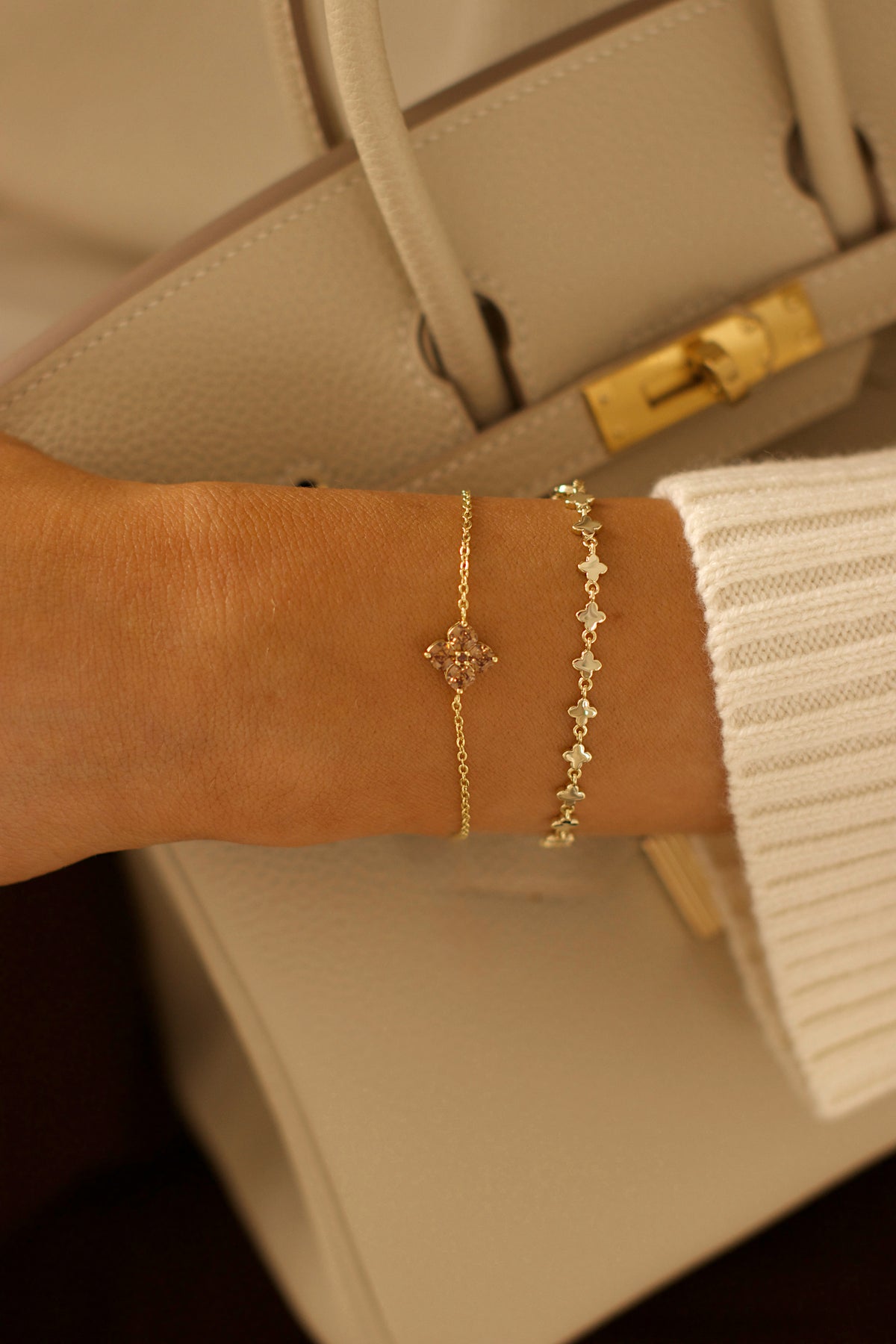 Mini Crystal Hydrangea Bracelet - Maple