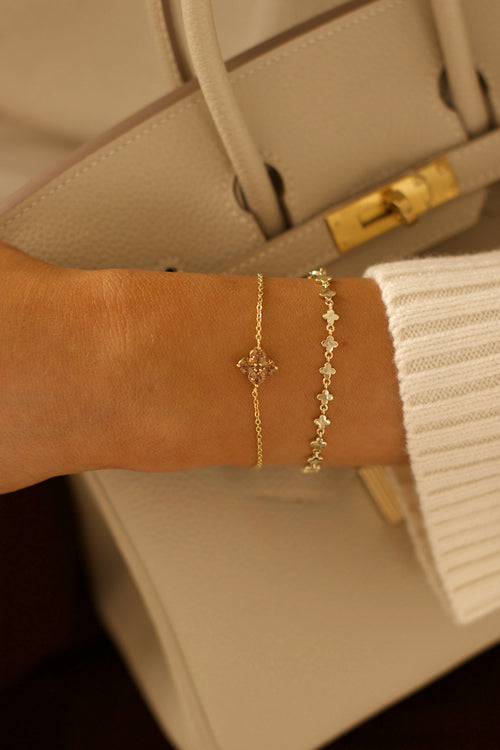 Mini Crystal Hydrangea Bracelet - Maple