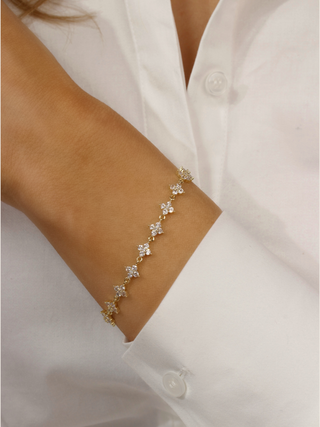 Micro Crystal Hydrangea Bracelet