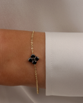 Mini Crystal Hydrangea Bracelet - Espresso