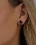 Mini Crystal Hydrangea Stud Earrings - Espresso