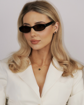 Mini Crystal Hydrangea Stud Earrings - Espresso