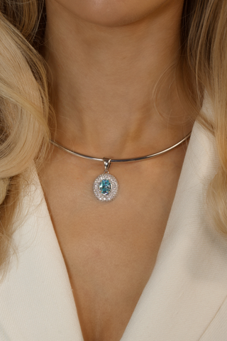 Desirée Oval Charm - Aqua