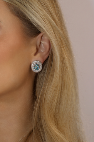 Desirée Oval Earrings - Aqua