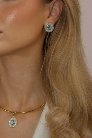 Desirée Oval Charm - Aqua