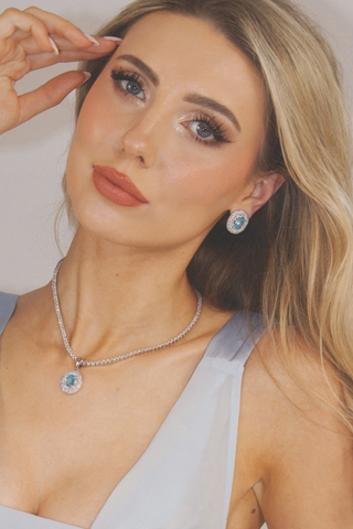 Desirée Oval Earrings - Aqua