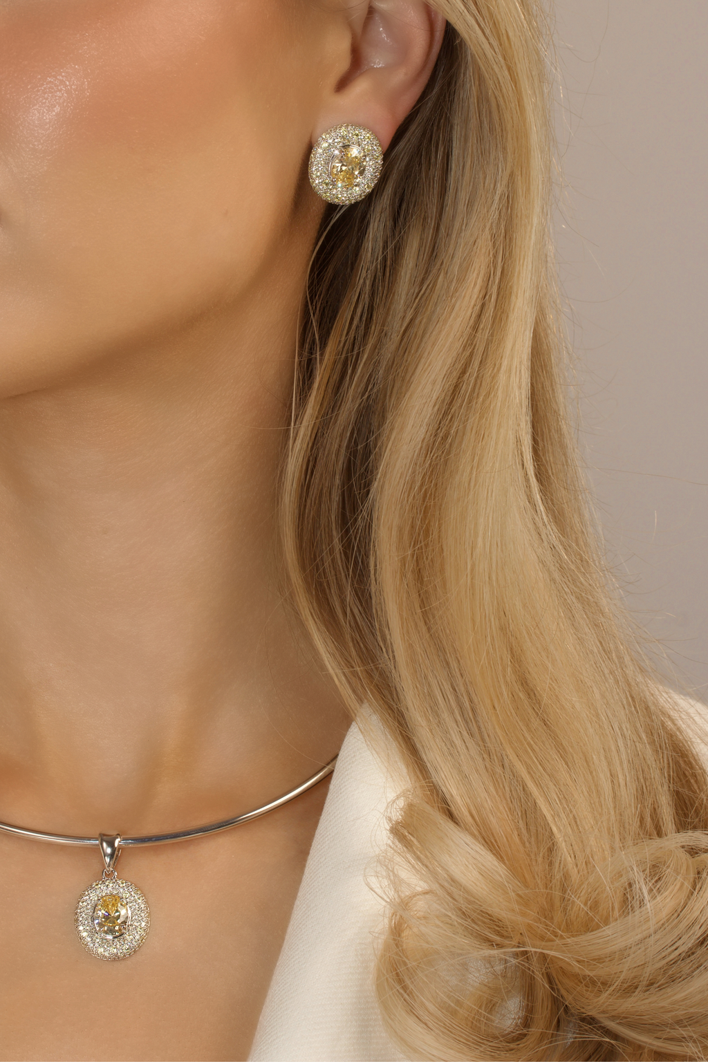 Desirée Oval Earrings - Lemon Drop