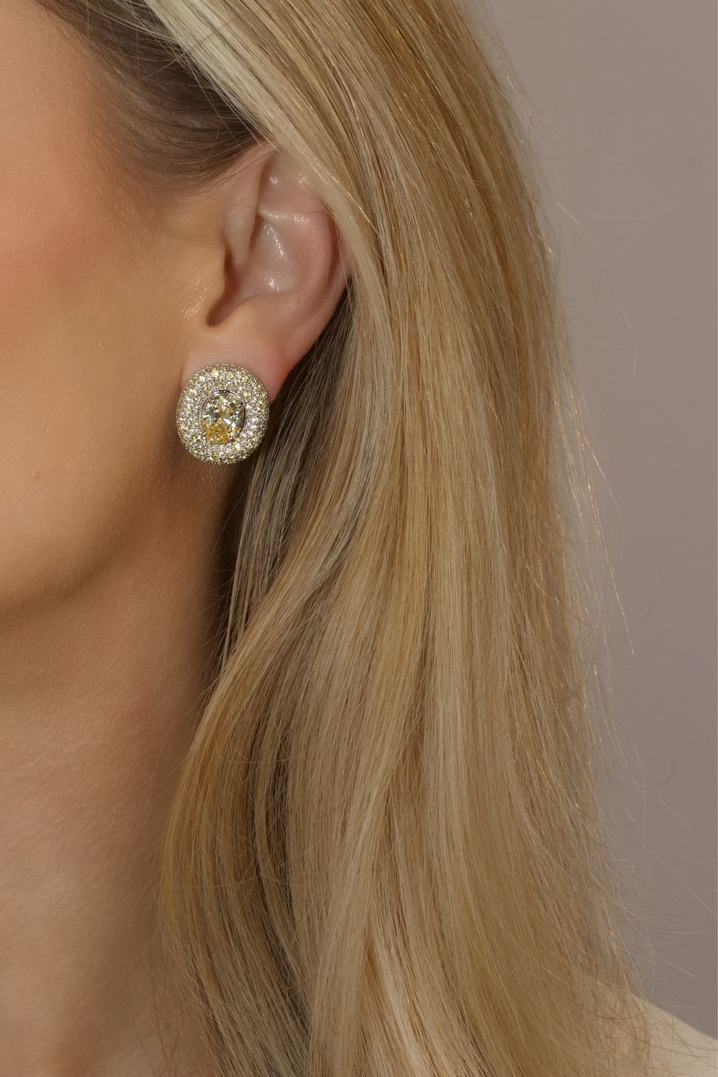 Desirée Oval Earrings - Lemon Drop