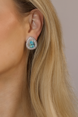 Desirée Pear Earrings - Aqua