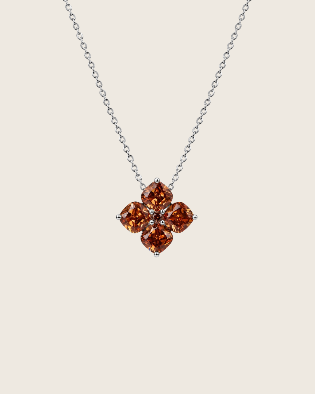 Crystal Hydrangea Necklace - Maple