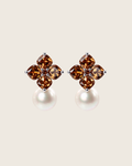 Crystal Hydrangea Earrings - Maple