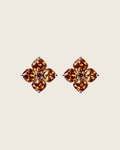 Crystal Hydrangea Stud Earrings - Maple