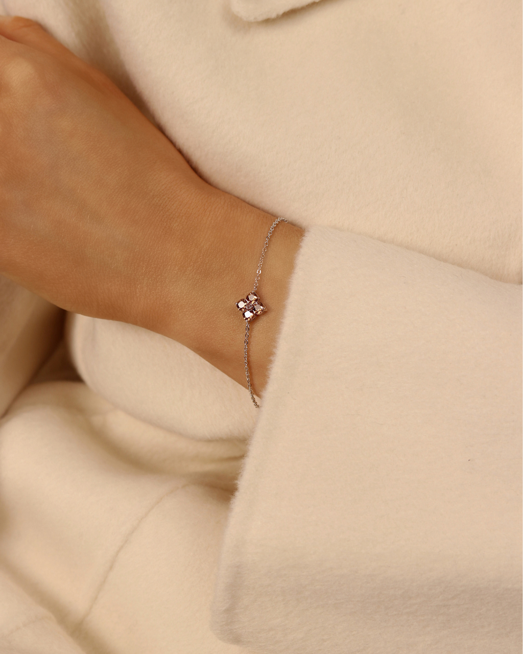 Mini Crystal Hydrangea Bracelet - Maple
