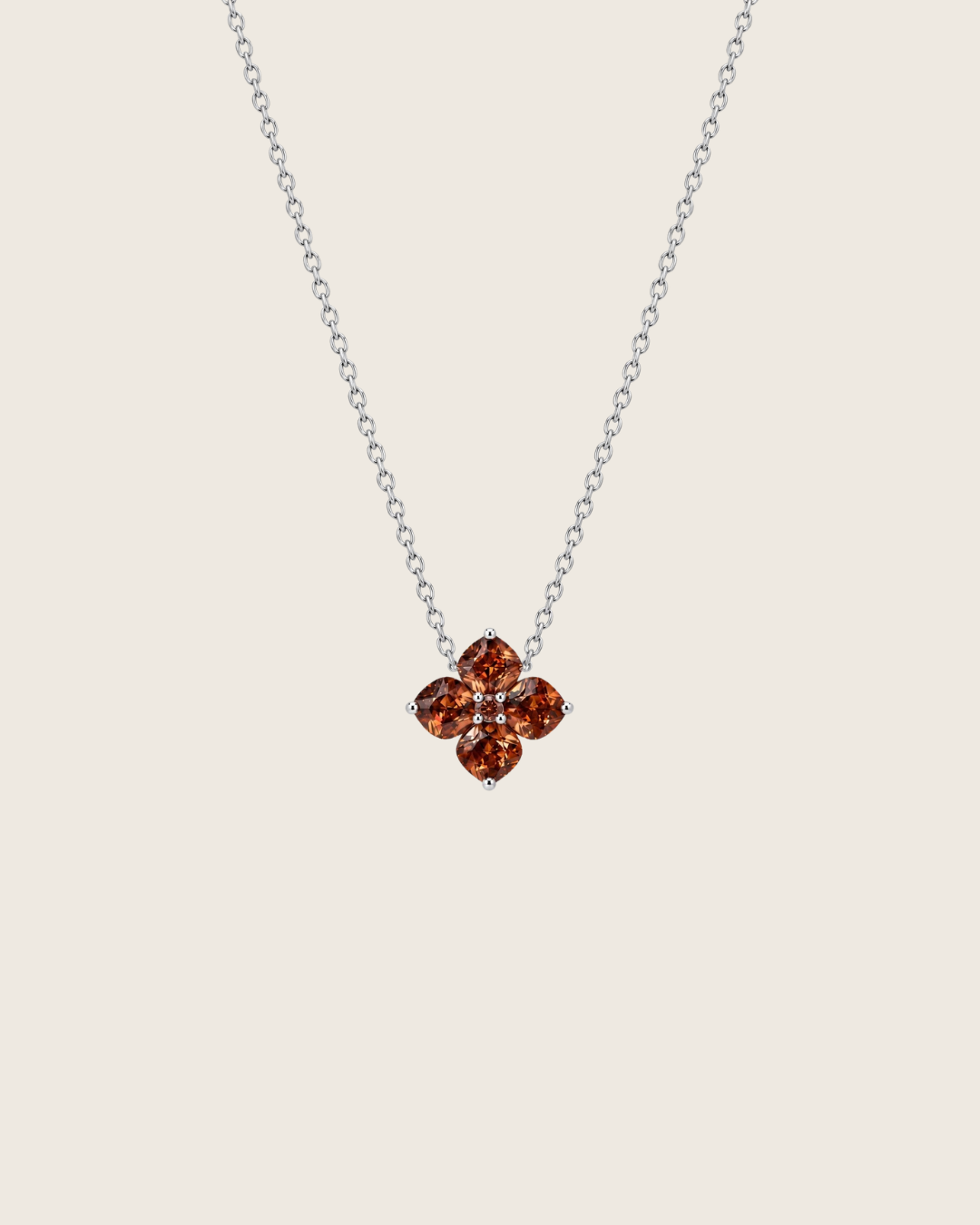 Mini Crystal Hydrangea Necklace - Maple