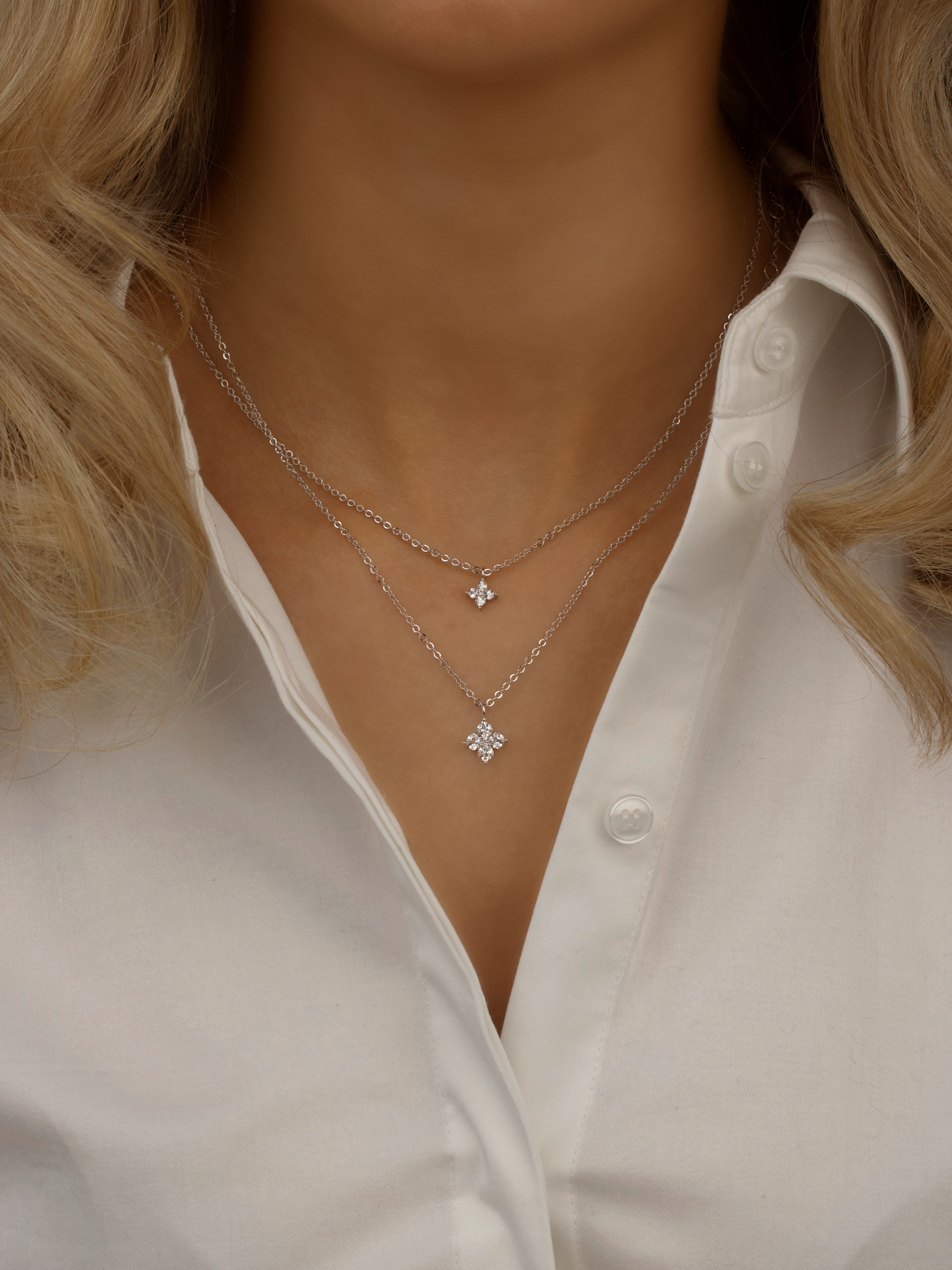 Micro Crystal Hydrangea Necklace