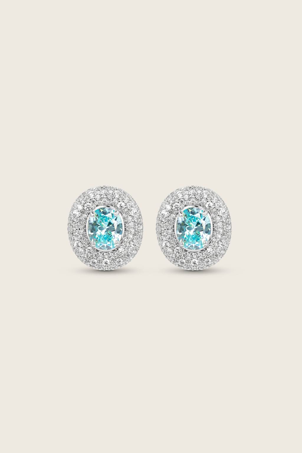 Desirée Oval Earrings - Aqua