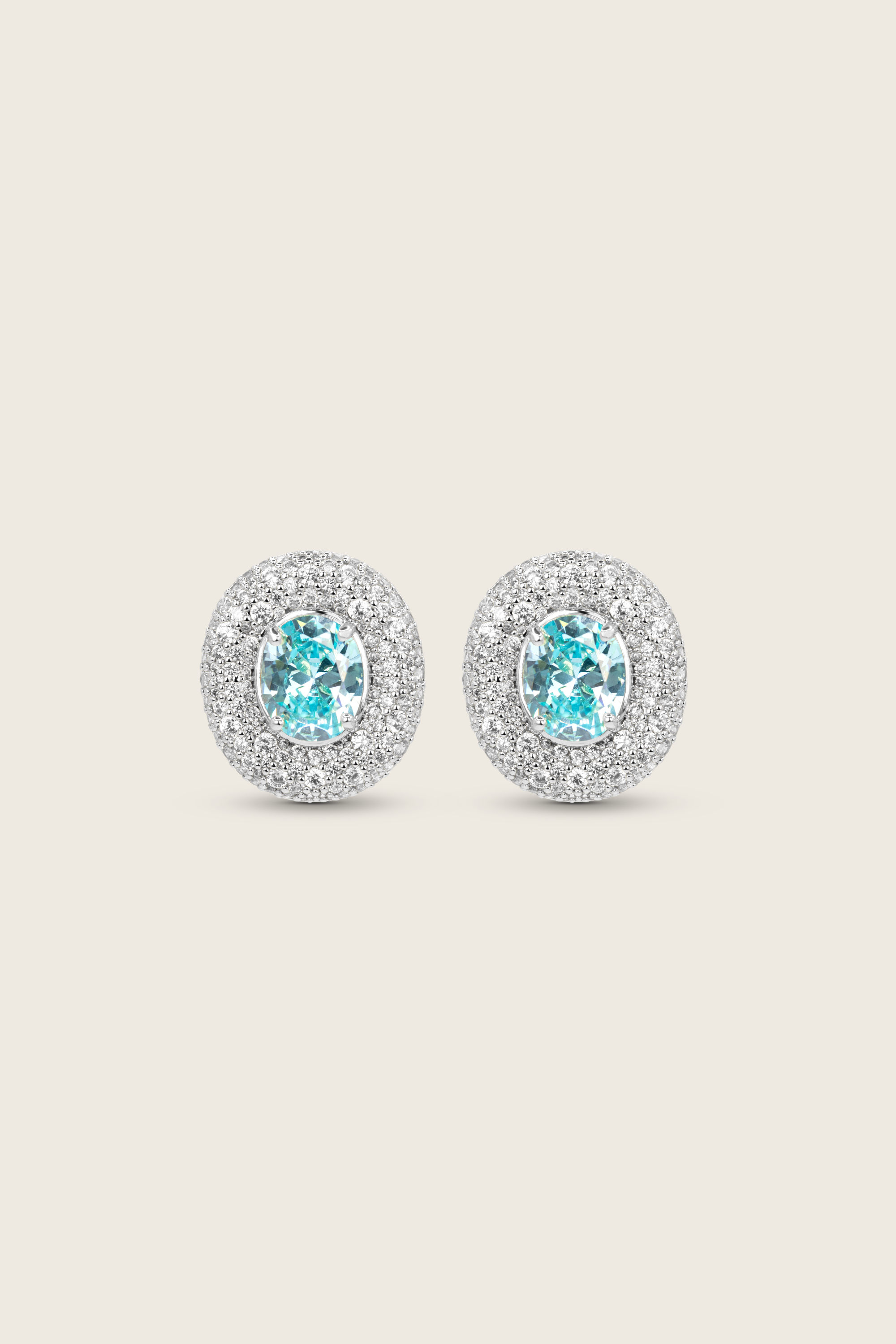 Desirée Oval Earrings - Aqua