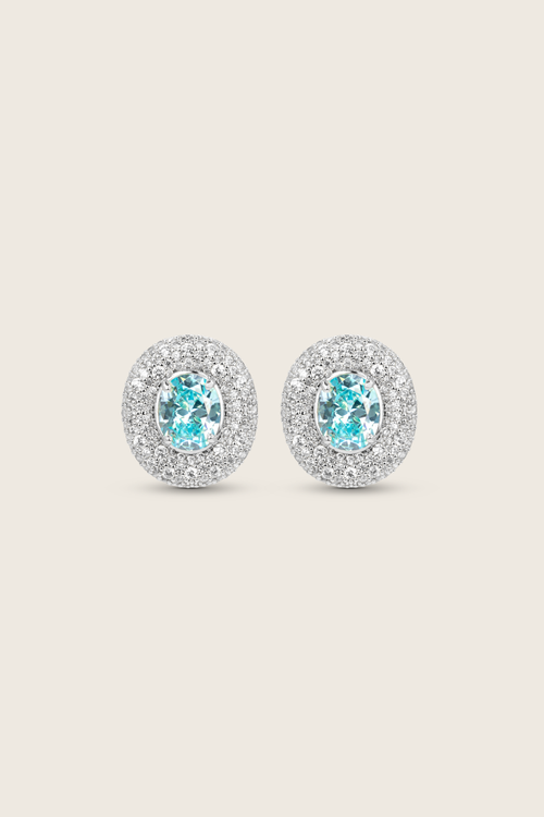 Desirée Oval Earrings - Aqua