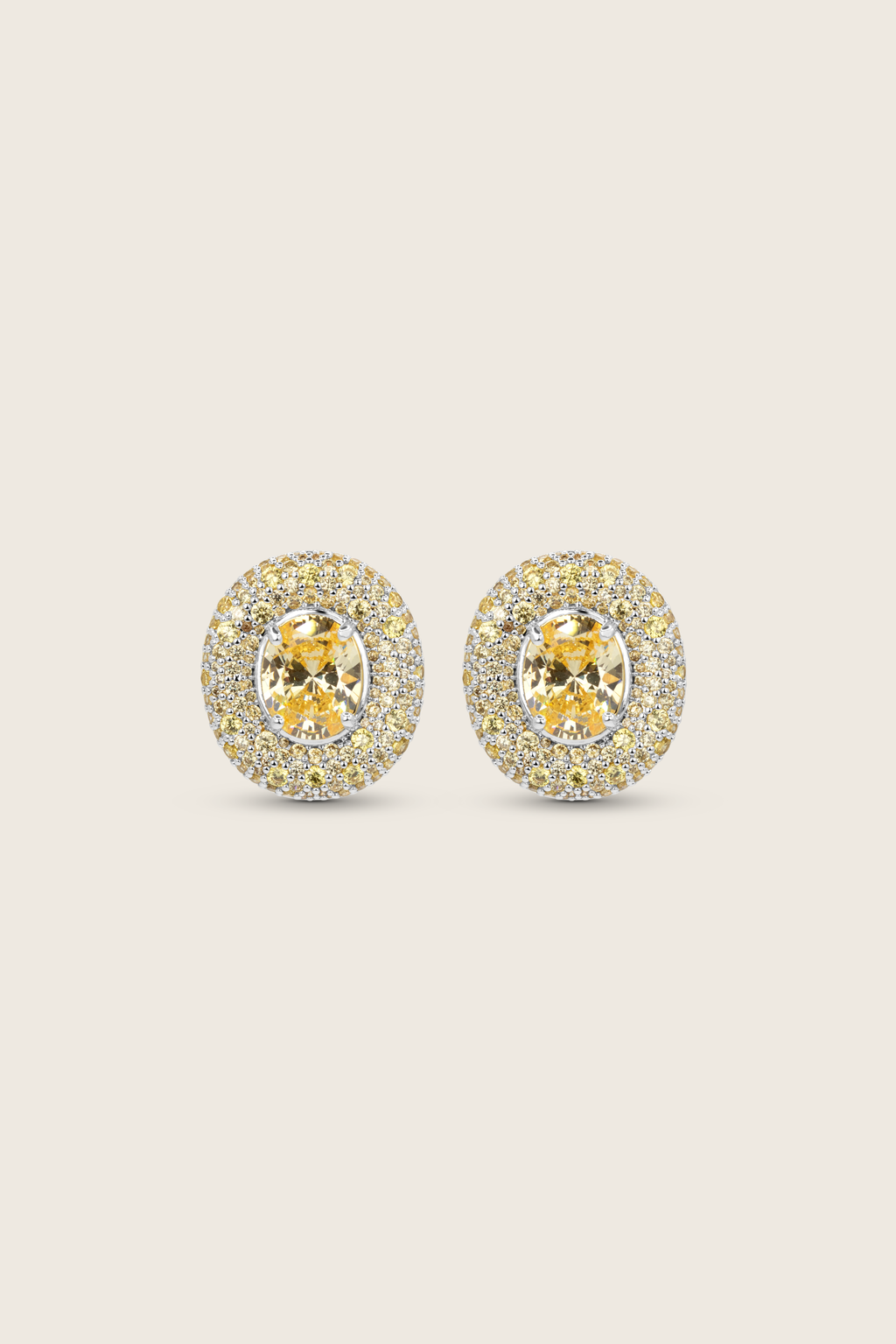 Desirée Oval Earrings - Lemon Drop