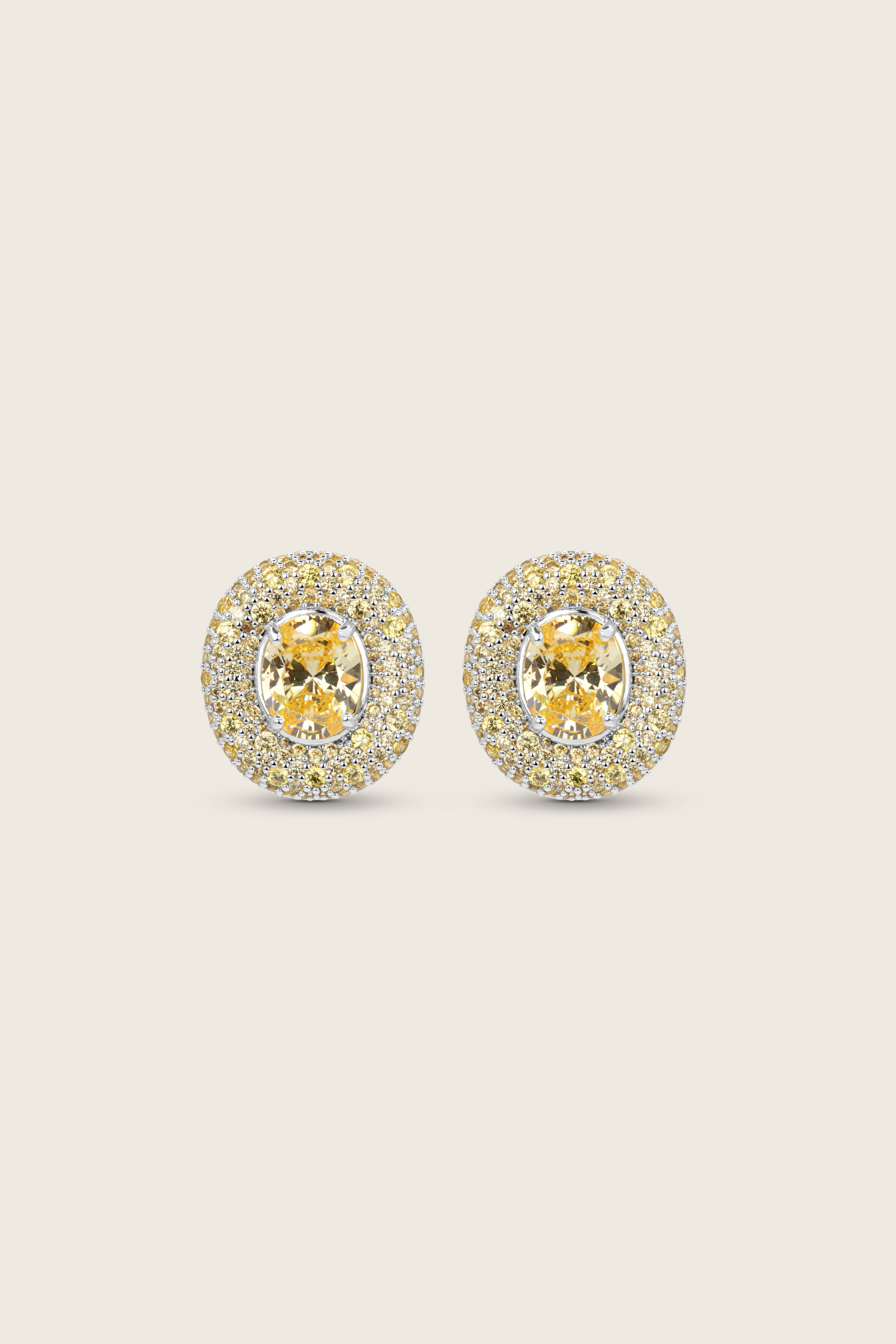 Desirée Oval Earrings - Lemon Drop