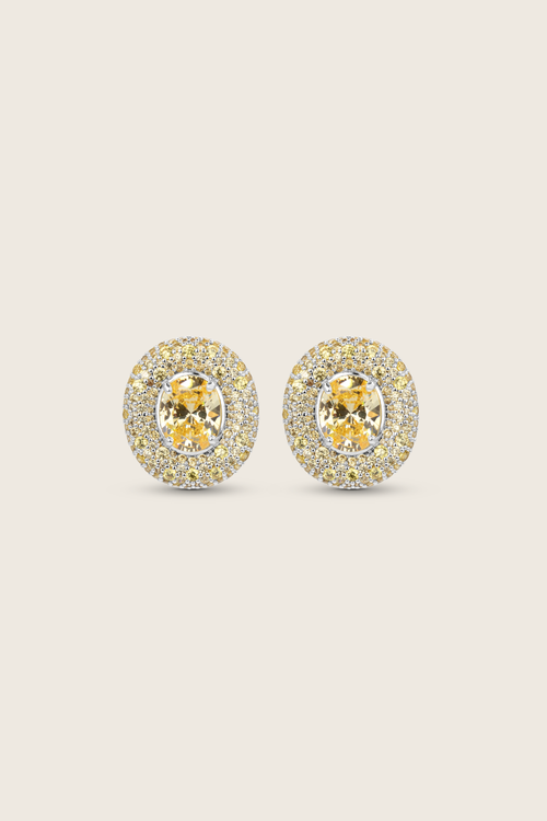 Desirée Oval Earrings - Lemon Drop