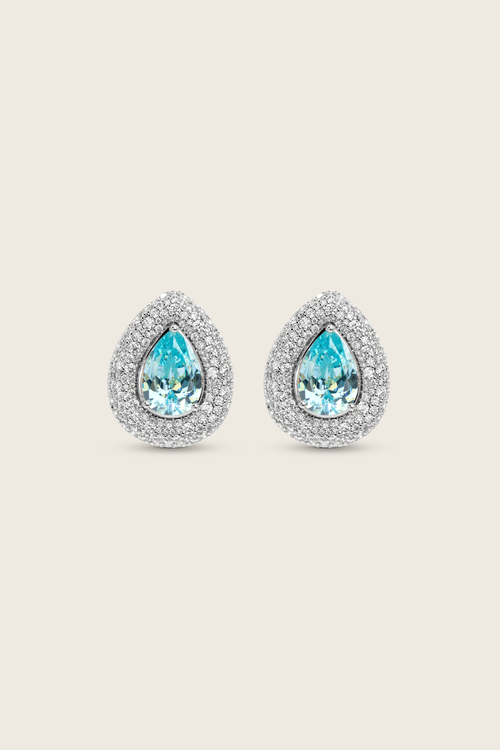 Desirée Pear Earrings - Aqua