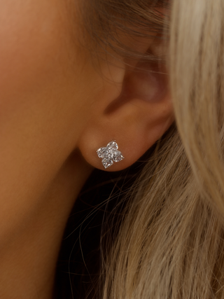 Petite Crystal Hydrangea Stud Earrings