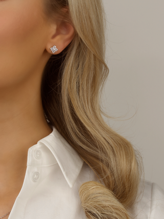 Petite Crystal Hydrangea Stud Earrings