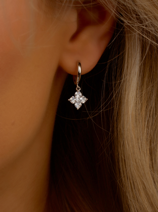 Petite Crystal Hydrangea Hoop Earrings