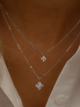 Micro Crystal Hydrangea Necklace