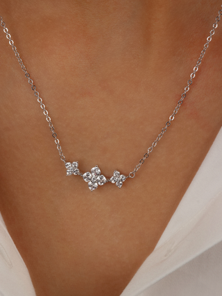 Triple Crystal Hydrangea Necklace