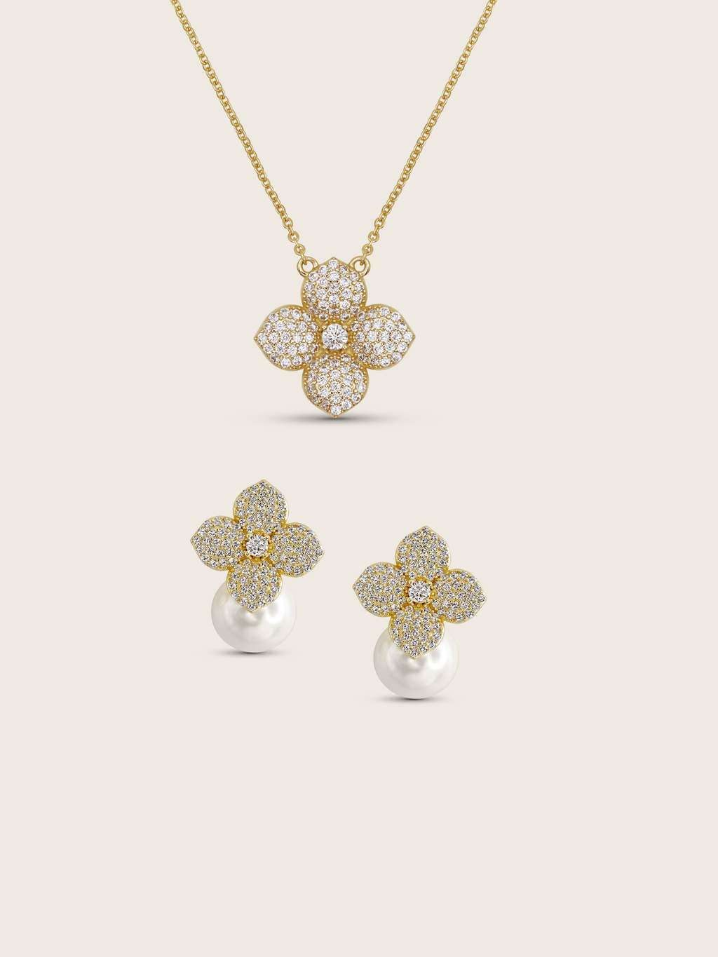 Hydrangea Set - Earrings & Necklace