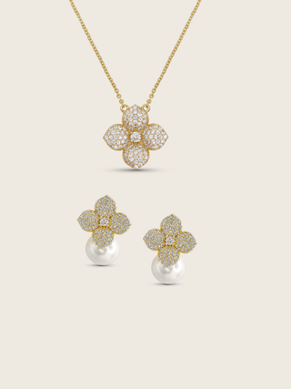 Hydrangea Set - Earrings & Necklace