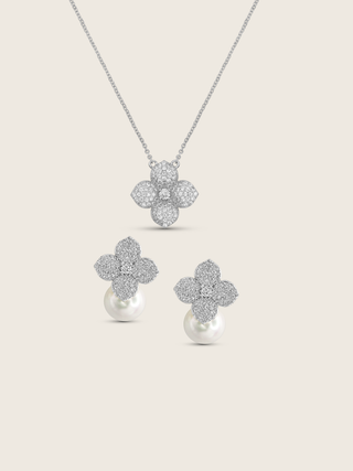 Hydrangea Set - Earrings and Necklace