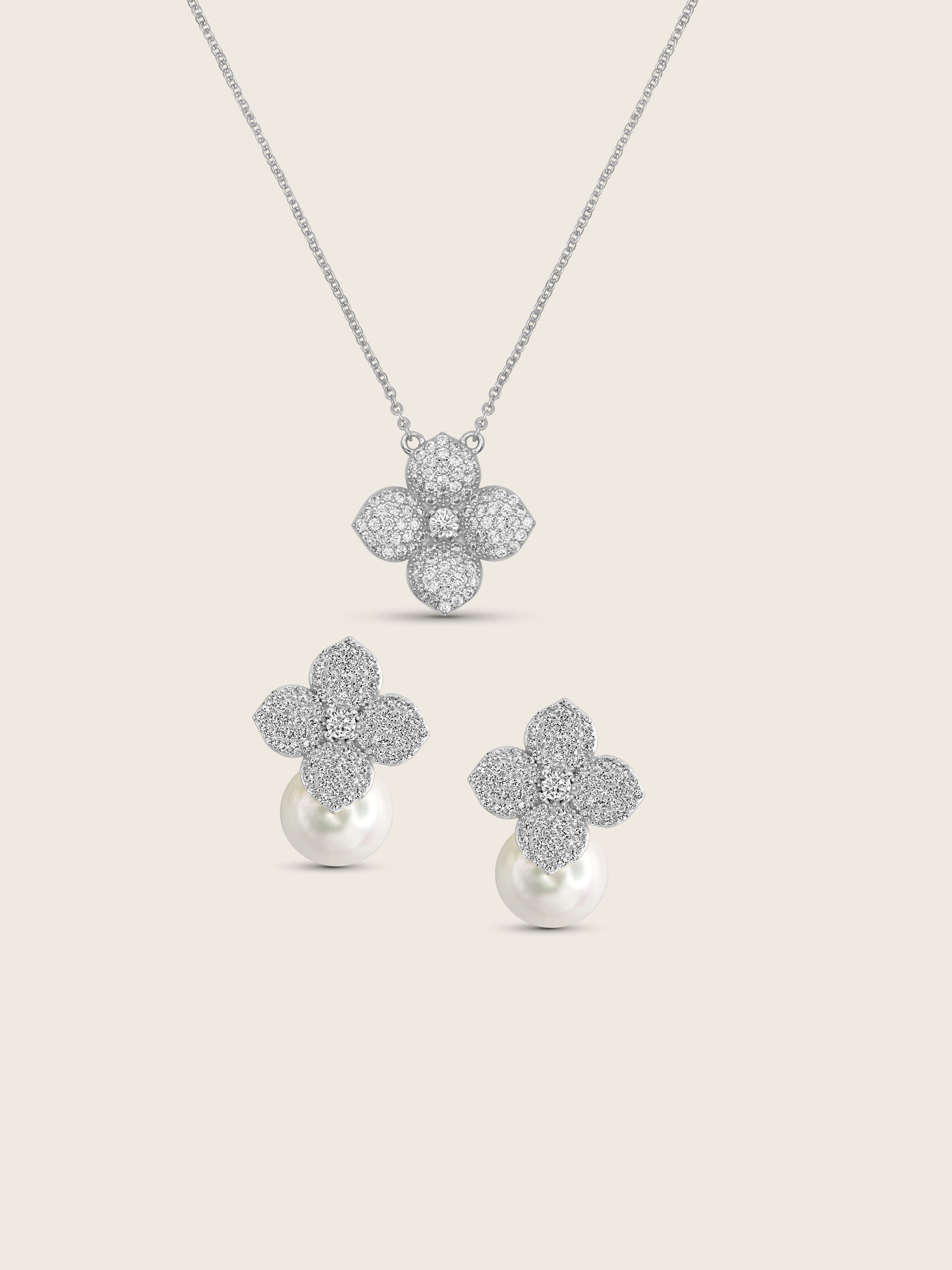 Hydrangea Set - Earrings & Necklace
