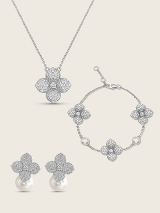 Hydrangea Set - Necklace, Earrings & Bracelet