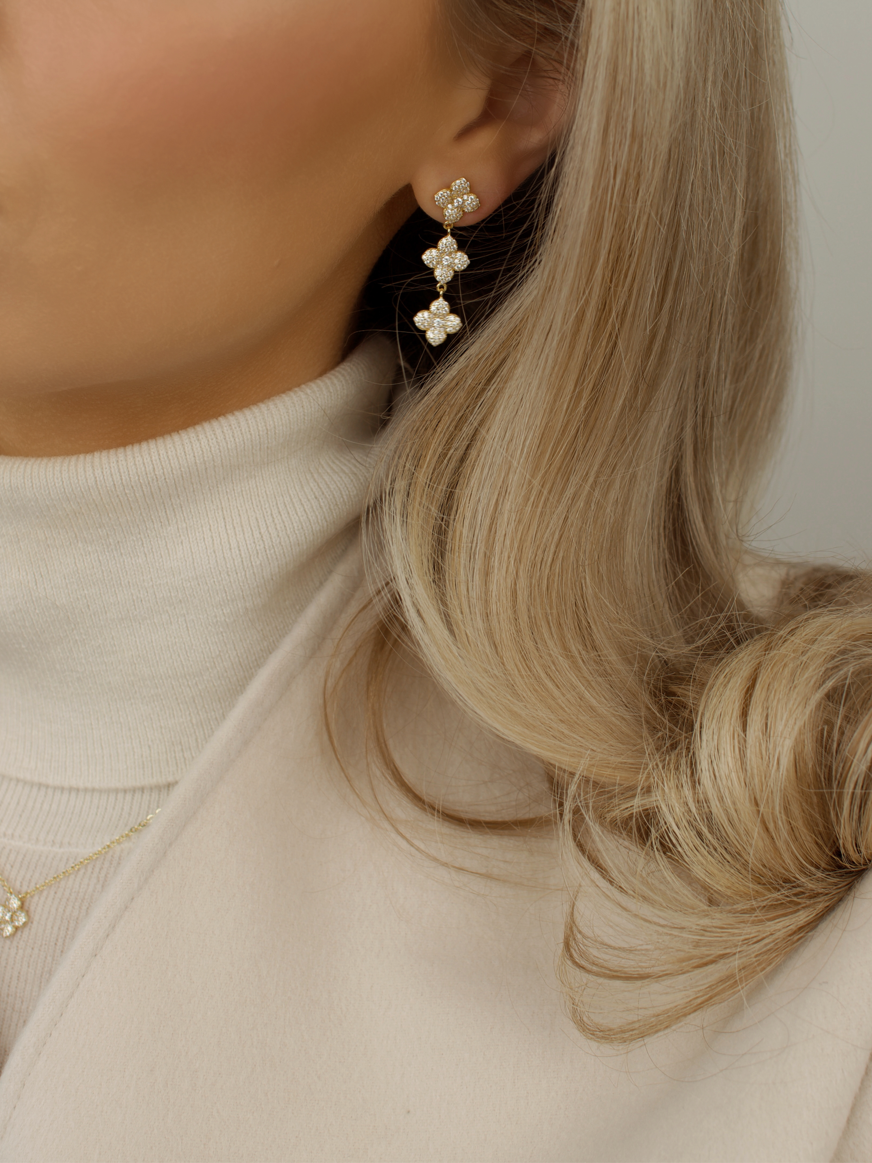 Mini-Triple Hydrangea Earrings