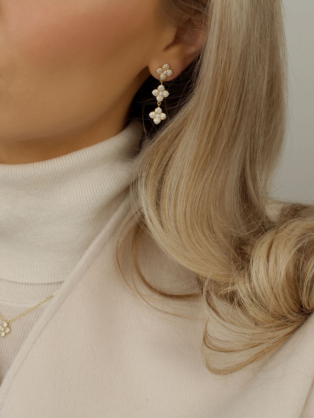 Mini-Triple Hydrangea Earrings