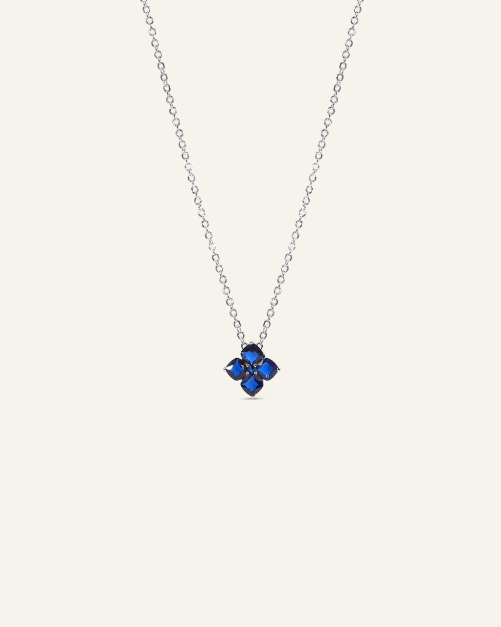 Mini Crystal Hydrangea Necklace - Blueberry