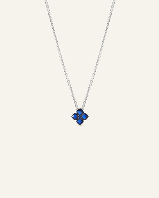 Mini Crystal Hydrangea Necklace - Blueberry