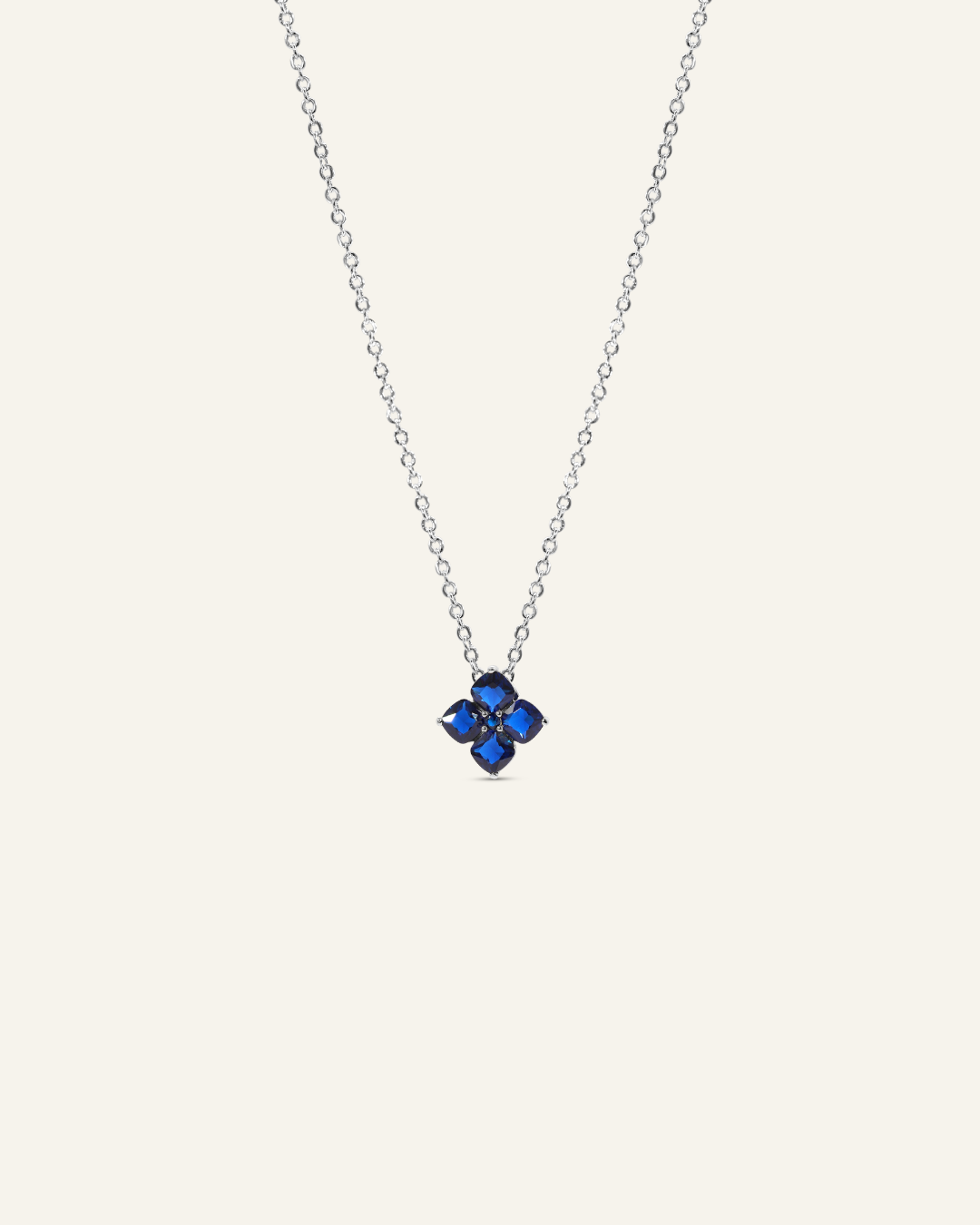 Mini Crystal Hydrangea Necklace - Blueberry