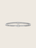 Aurelia white gold plated tennis bracelet with central oval clear CZ and fine crystal detail