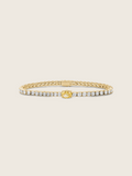 Gold plated Aurelia lemon drop bracelet with yellow oval centre stone and clear CZ for a vibrant, elegant finish