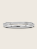 Christy bangle made from sterling silver and finished with premium White Gold plating, sleek oval design