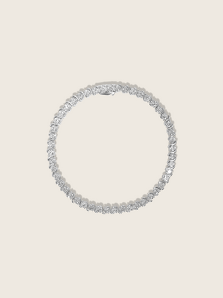 Estelle tennis bracelet white gold plated with cubic zirconia stones and distinctive S link design