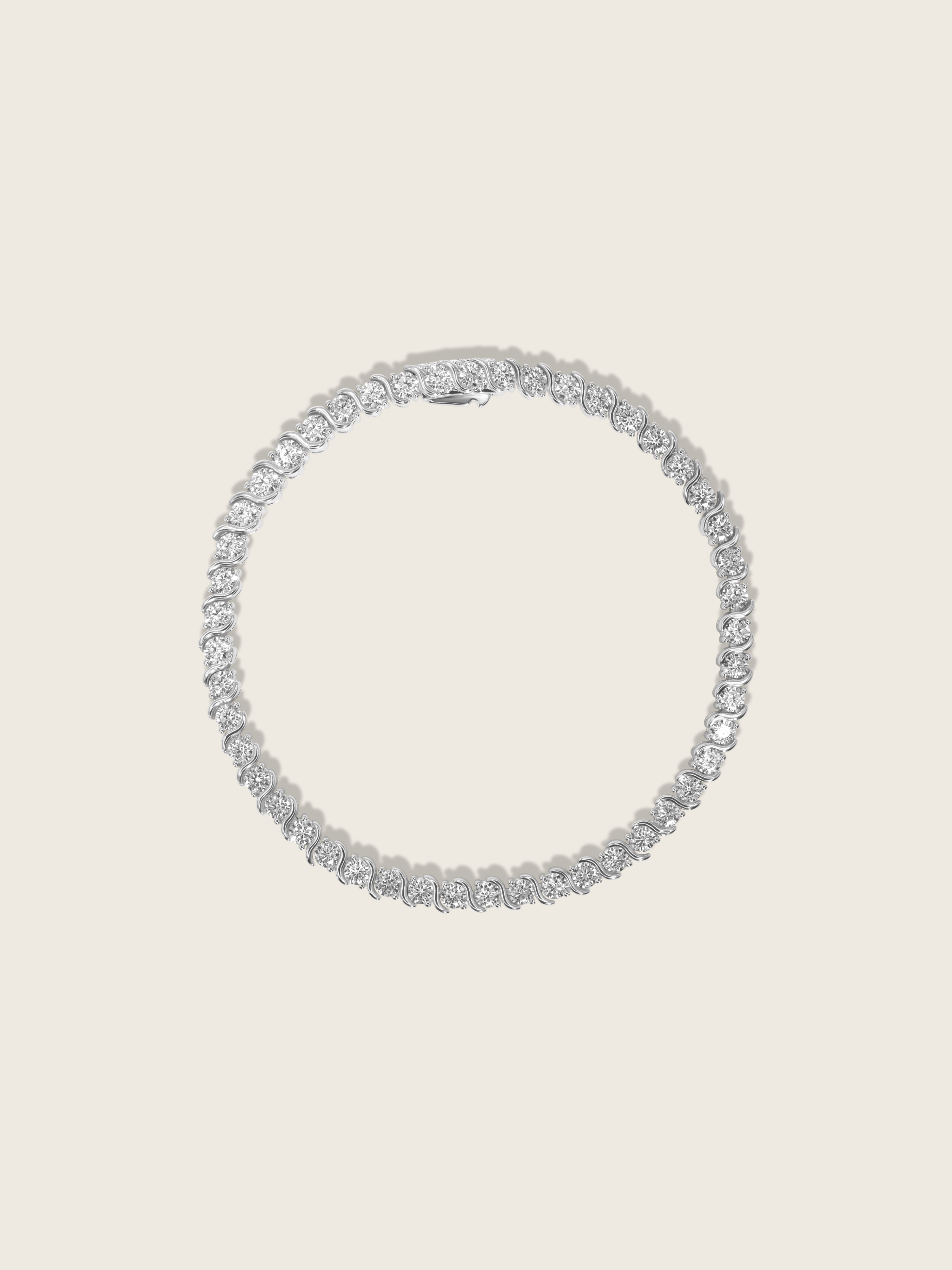 Estelle tennis bracelet white gold plated with cubic zirconia stones and distinctive S link design