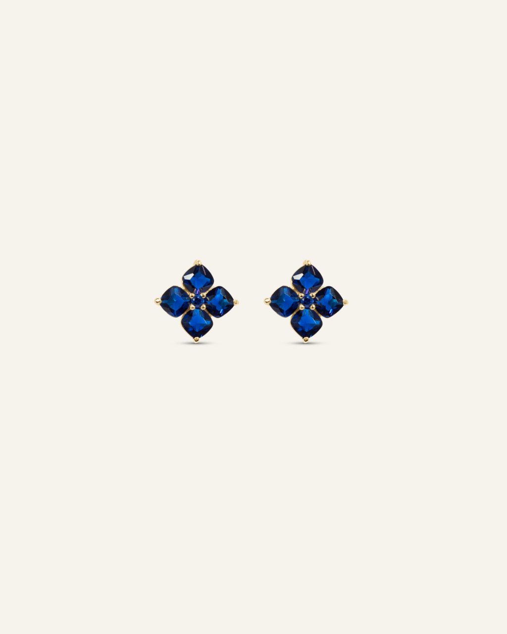 Mini Crystal Hydrangea Stud Earrings - Blueberry