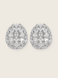 Lana earrings in sterling silver with premium White Gold plating, featuring an intricate cluster of CZ stones